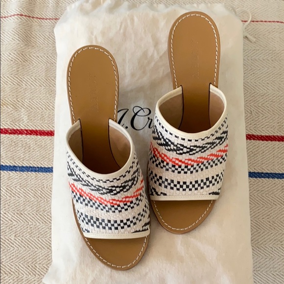 J. Crew stacked heel peep toe mule heel, size 6.5! - Picture 2 of 7